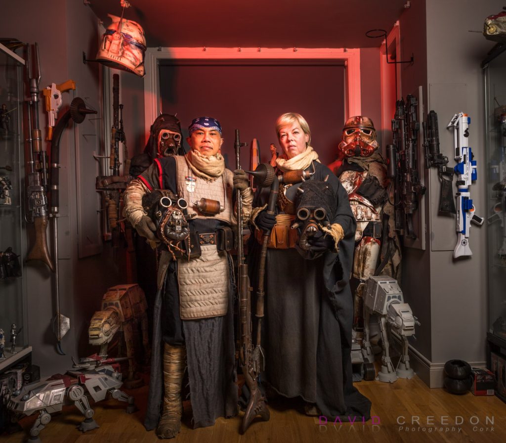 Norzainuri Albakri and his wife Caroline Walsh dressed as Tusken Raiders from the film Star Wars at their home in Dunmanway, Co. Cork. - Picture: David Creedon